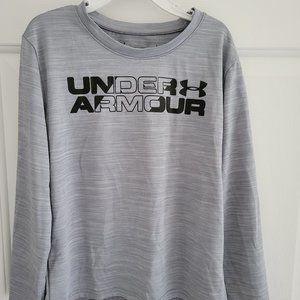 Boys Under Armour Word Logo Long Sleeve T-Shirt - Size 7